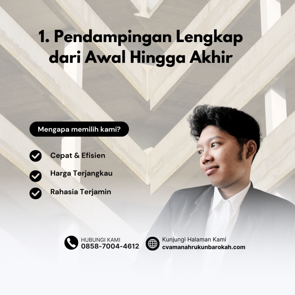 1. pendampingan lengkap dari awal hingga akhir