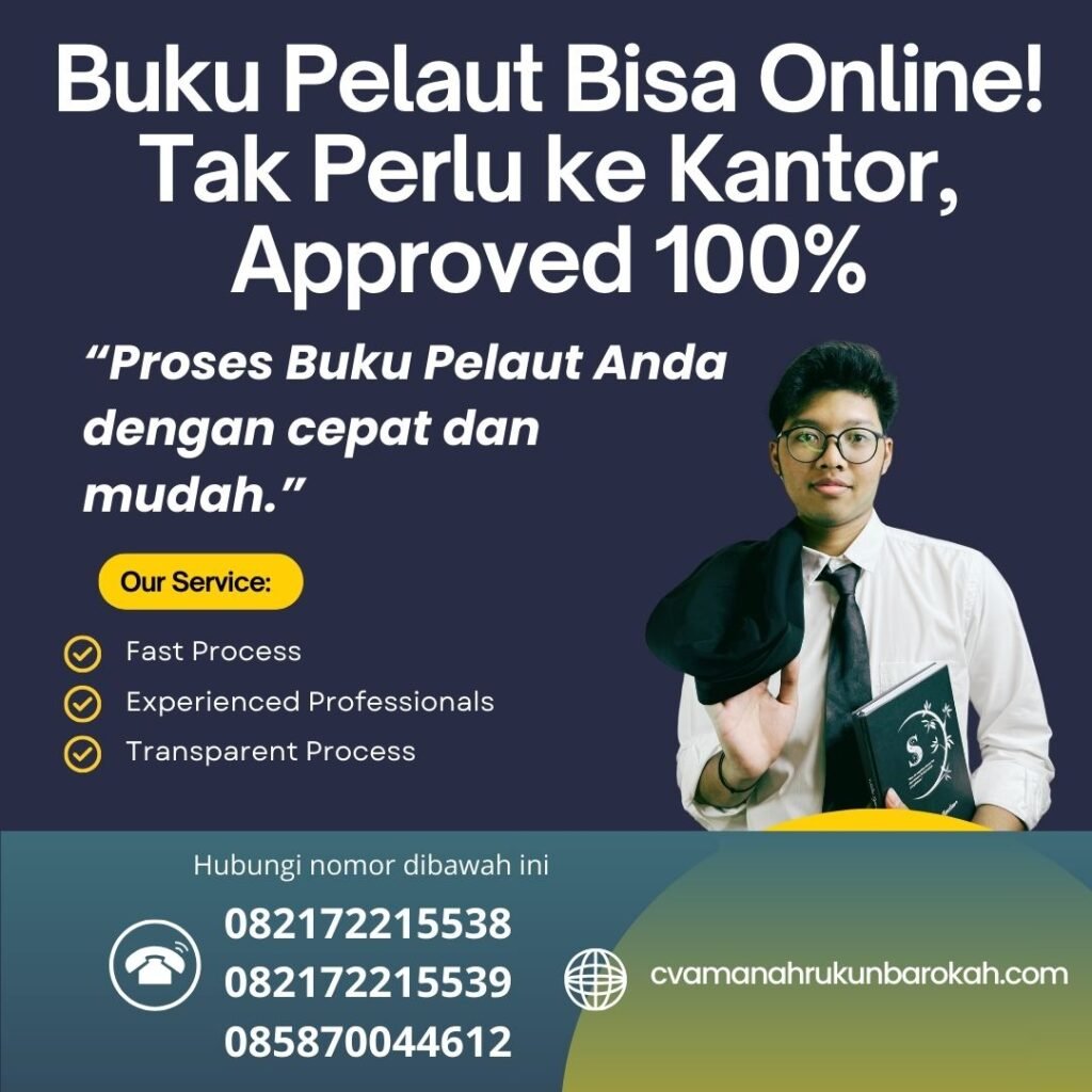 Buku pelaut bisa online! tak perlu ke kantor, approved 100%