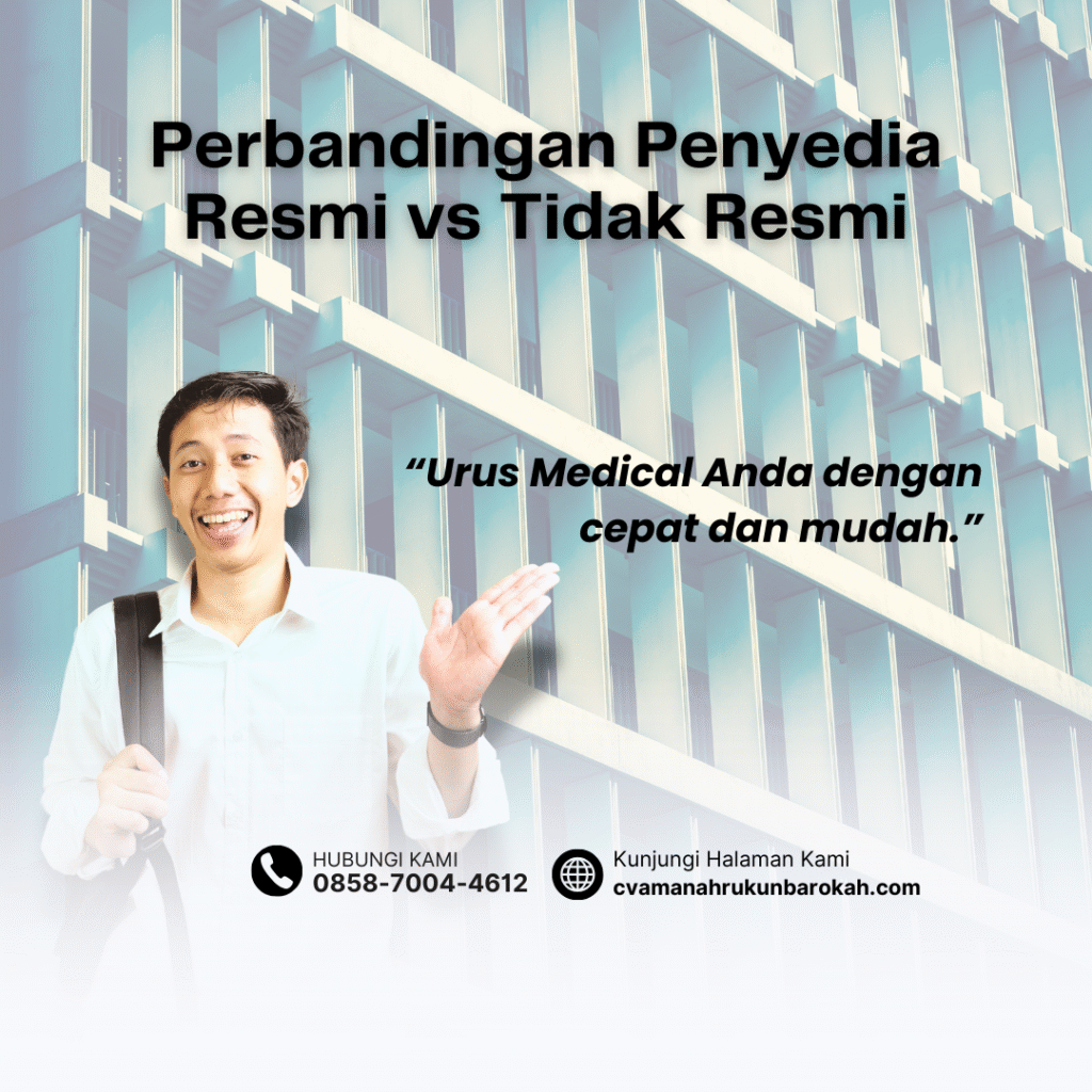 Perbandingan penyedia resmi vs tidak resmi
