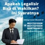 Apakah legalisir bisa di wakilkan ini syaratnya