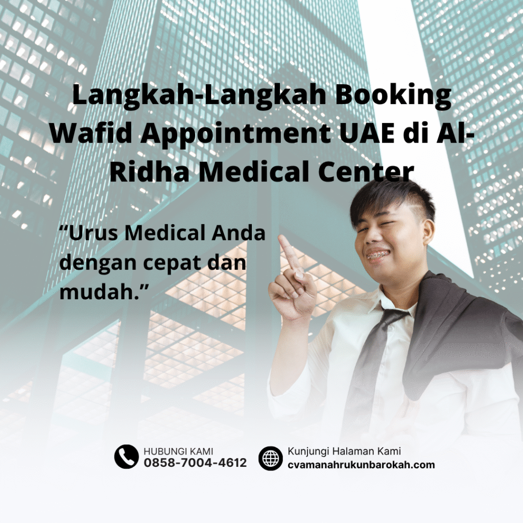 Langkah langkah booking wafid appointment uae di al ridha medical center