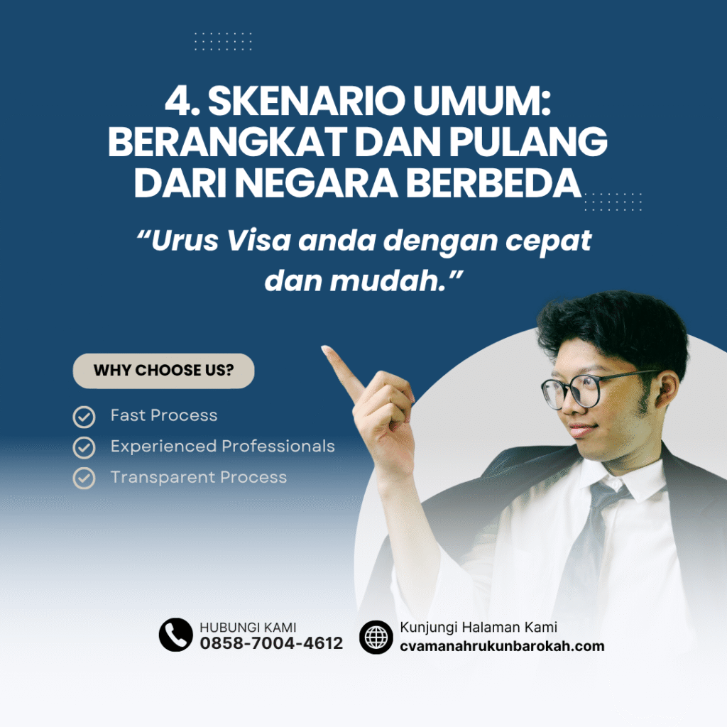 4. Skenario Umum Berangkat dan Pulang dari Negara Berbeda