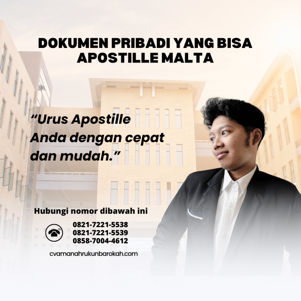 Dokumen Pribadi yang Bisa Apostille Malta
