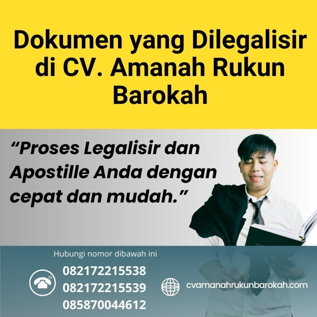 Dokumen yang Dilegalisir di CV. Amanah Rukun Barokah (1)