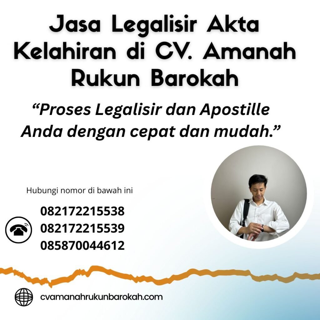Jasa Legalisir Akta Kelahiran di CV. Amanah Rukun Barokah (1)