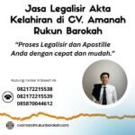 Jasa Legalisir Akta Kelahiran di CV. Amanah Rukun Barokah