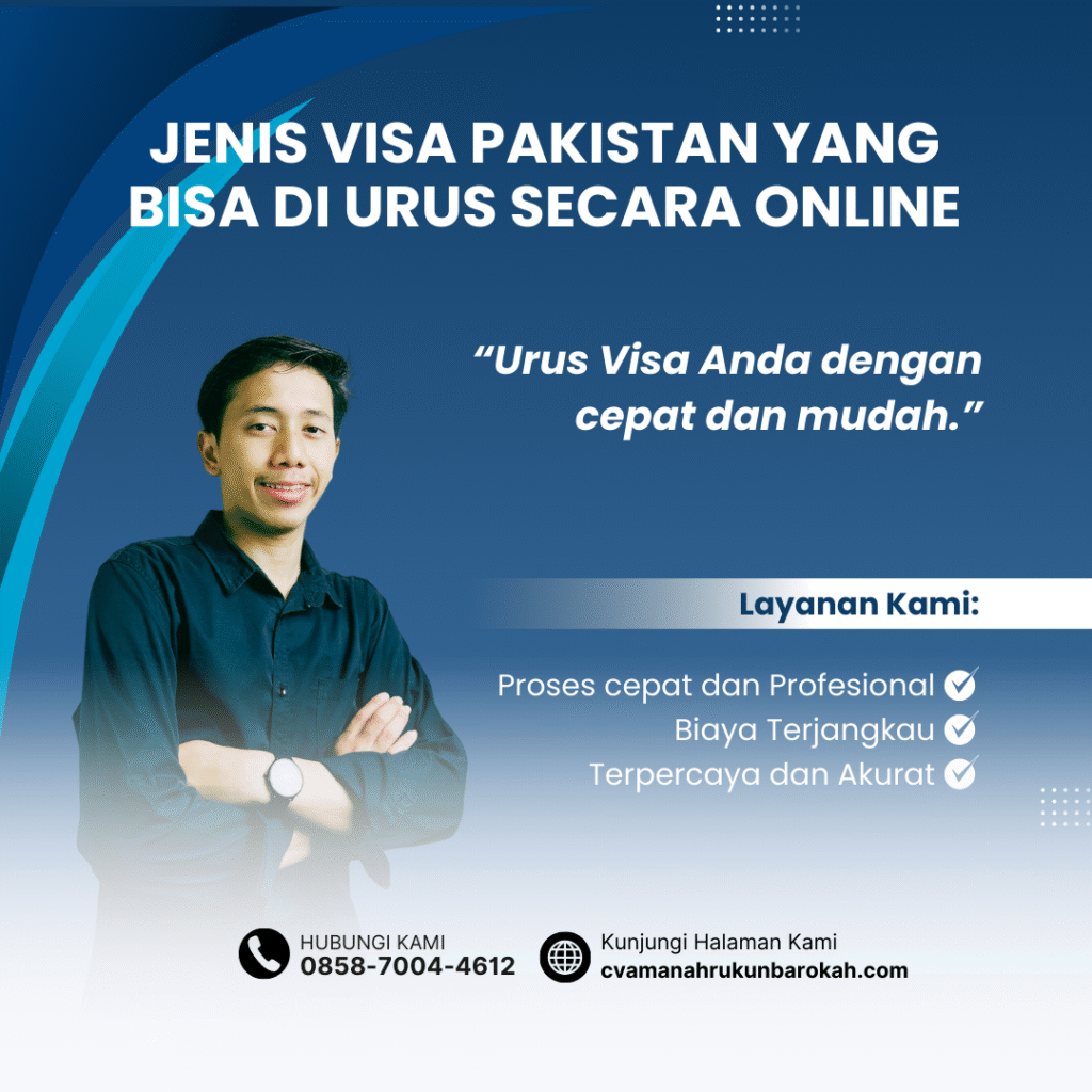 Jenis Visa Pakistan yang Bisa Di urus Secara Online