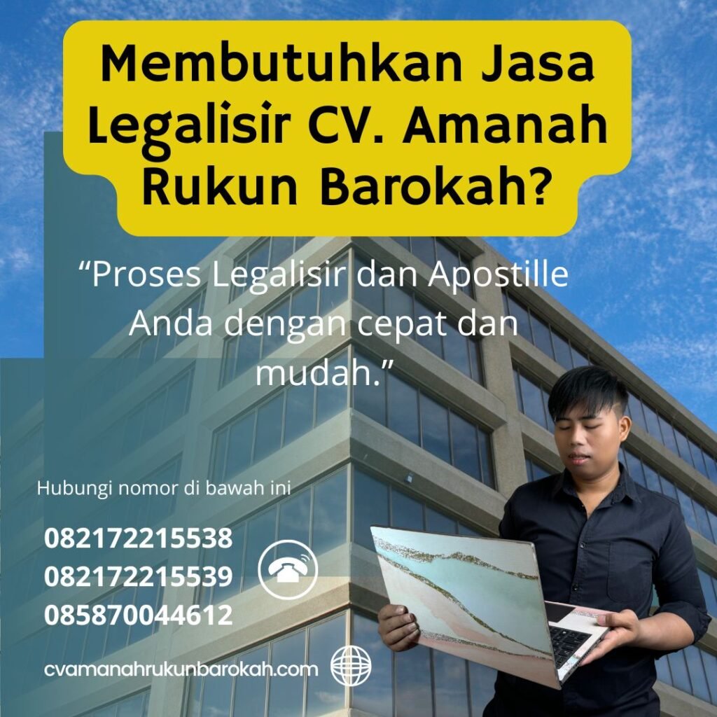 Membutuhkan Jasa Legalisir CV. Amanah Rukun Barokah (1)