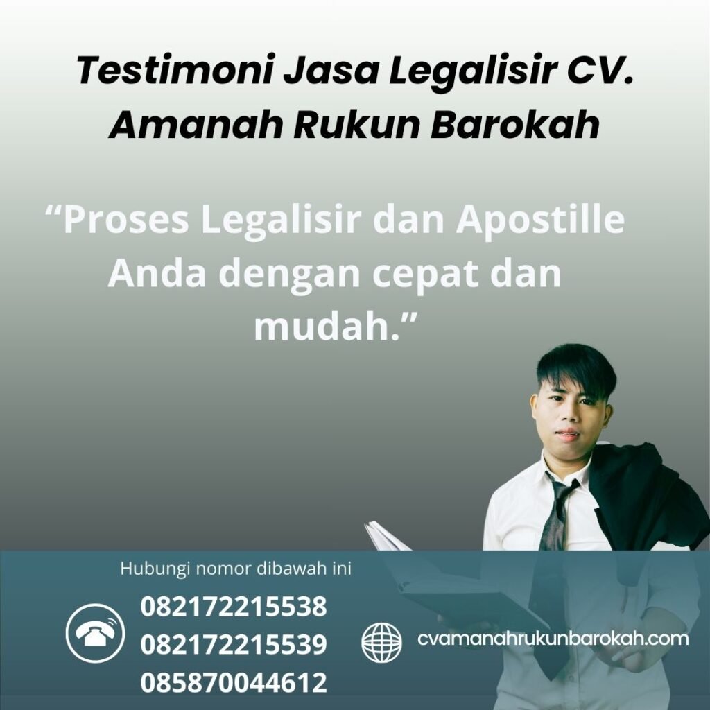 Testimoni Jasa Legalisir CV. Amanah Rukun Barokah (1)