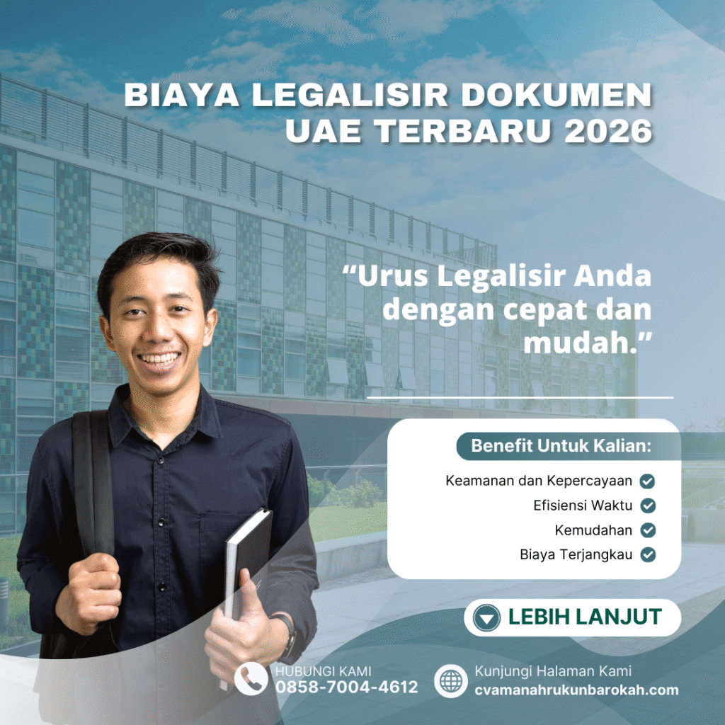 Biaya Legalisir Dokumen UAE Terbaru