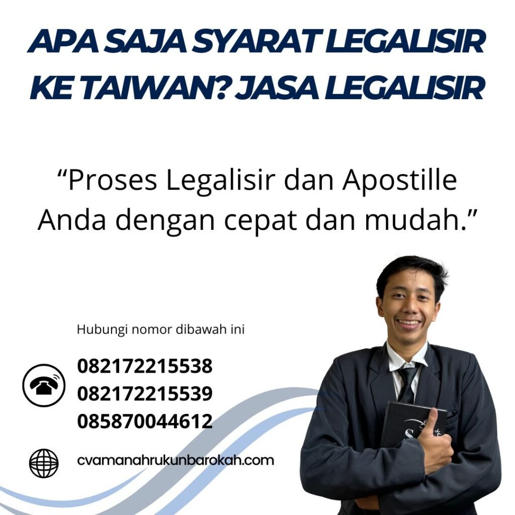 Apa Saja Syarat Legalisir ke Taiwan Jasa Legalisir (1)