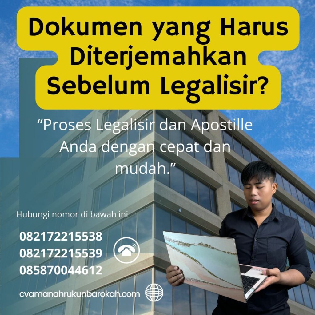 Dokumen yang Harus Diterjemahkan Sebelum Legalisir (1)