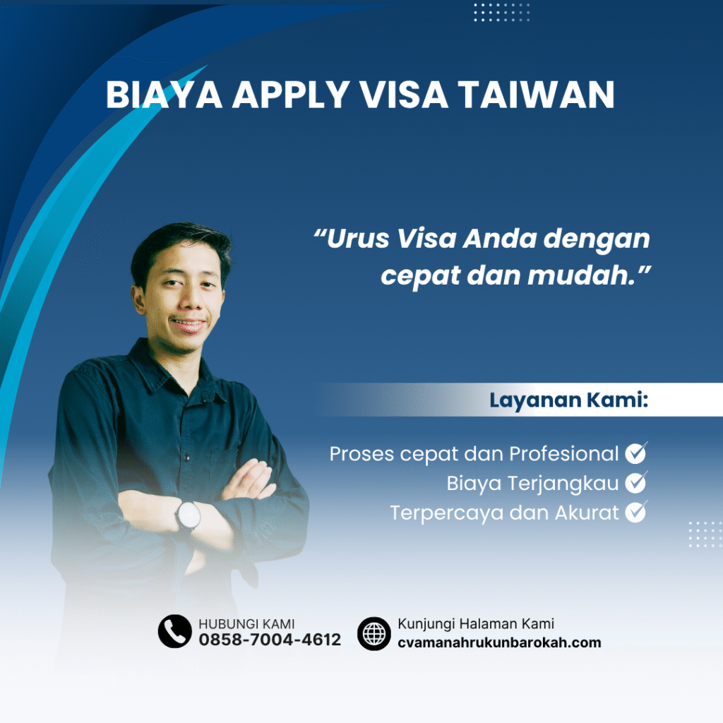 Biaya Apply Visa Taiwan