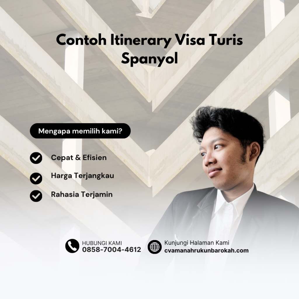 Contoh Itinerary Visa Turis Spanyol Contoh Itinerary Visa Turis Spanyol