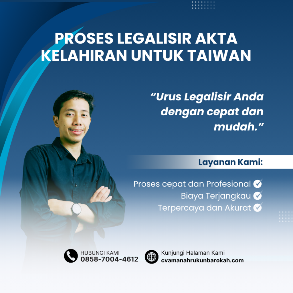 Proses Legalisir Akta Kelahiran untuk Taiwan