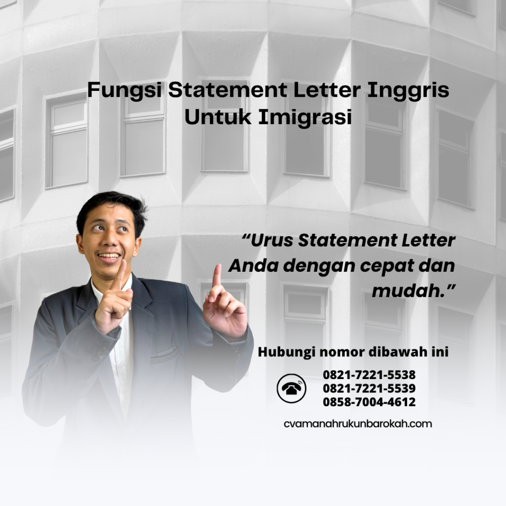 Fungsi Statement Letter Inggris Untuk Imigrasi