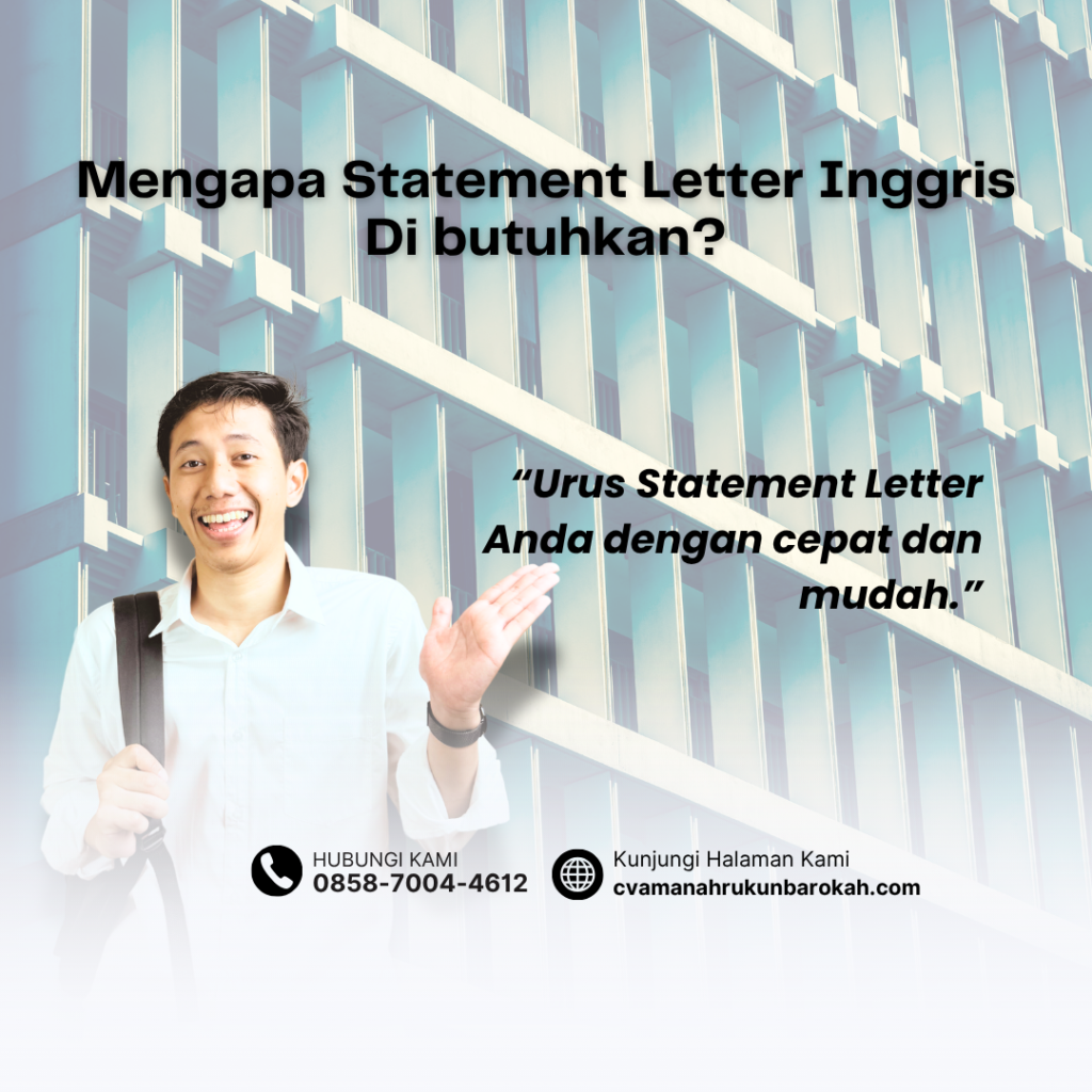 Mengapa Statement Letter Inggris Di butuhkan