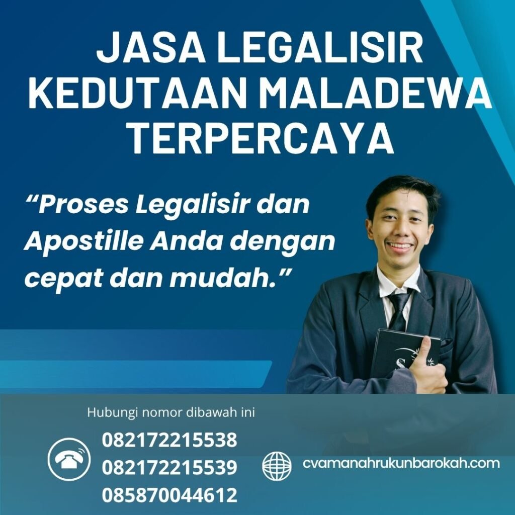 Jasa Legalisir Kedutaan Maladewa Terpercaya (1)