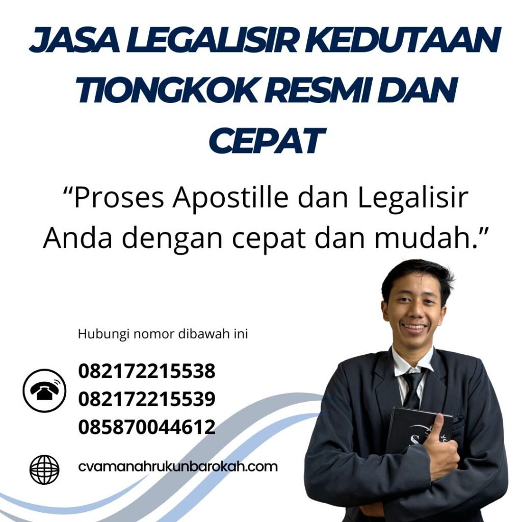 Jasa Legalisir Kedutaan Tiongkok Resmi dan Cepat (1) Jasa Legalisir Kedutaan Tiongkok Resmi dan Cepat (1)