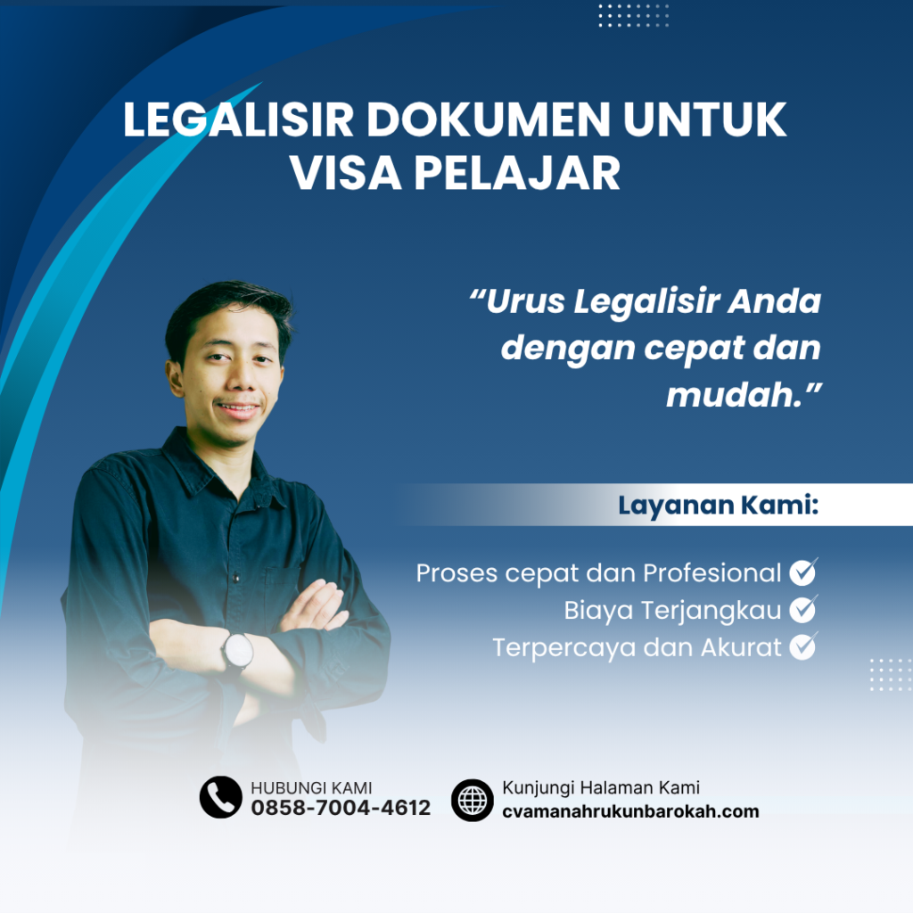 Legalisir Dokumen untuk Visa Pelajar
