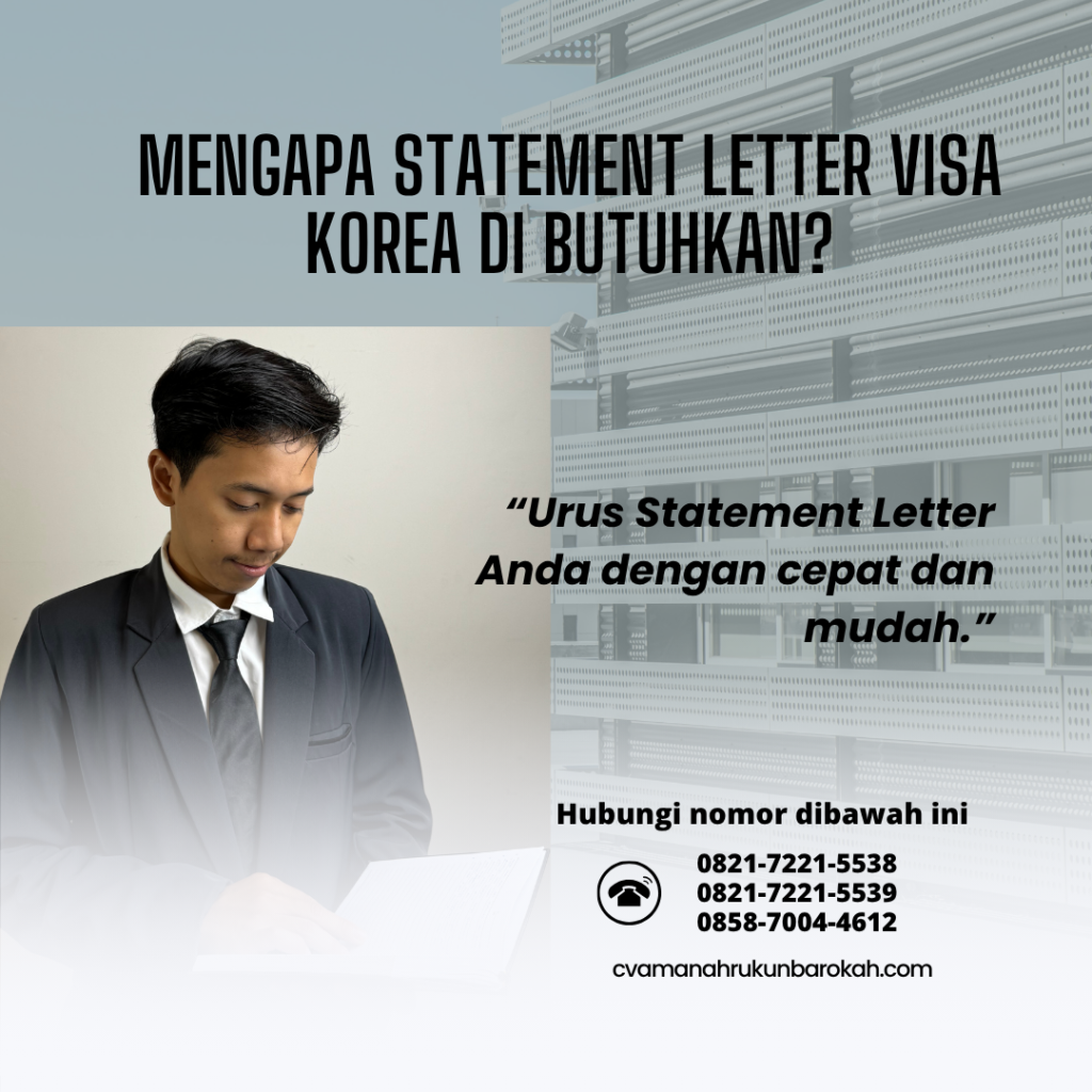 Mengapa Statement Letter Visa Korea Di butuhkan